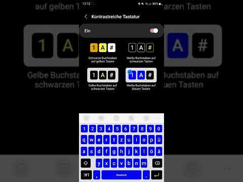 Samsung - kontrastreiche Tastatur &amp; Schriftarten aktivieren