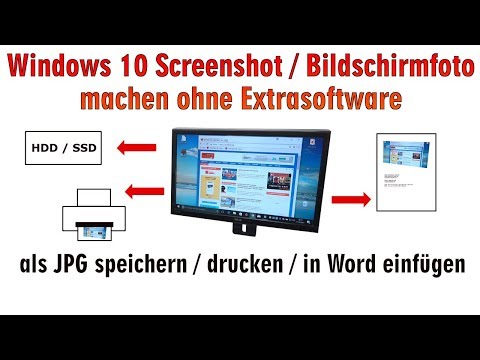 Windows 10 Screenshot Bildschirmfoto machen ohne Extrasoftware | speichern drucken in Word - [HD]