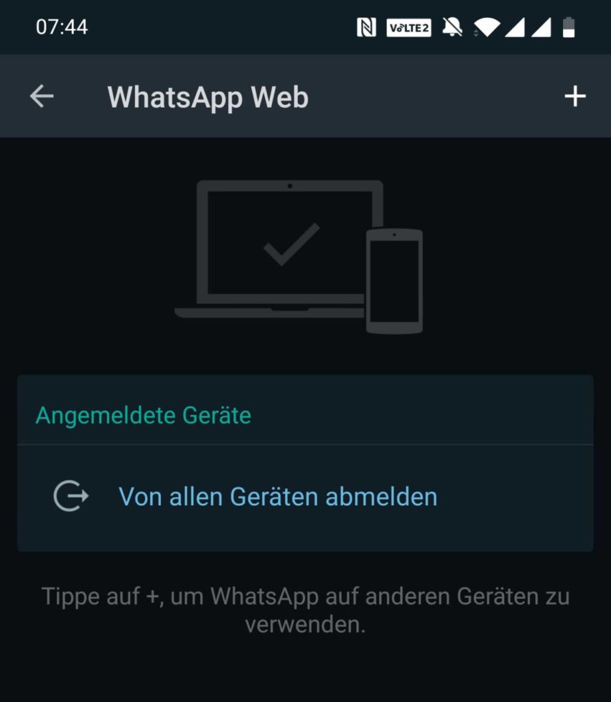 WhatsApp Geräte abmelden