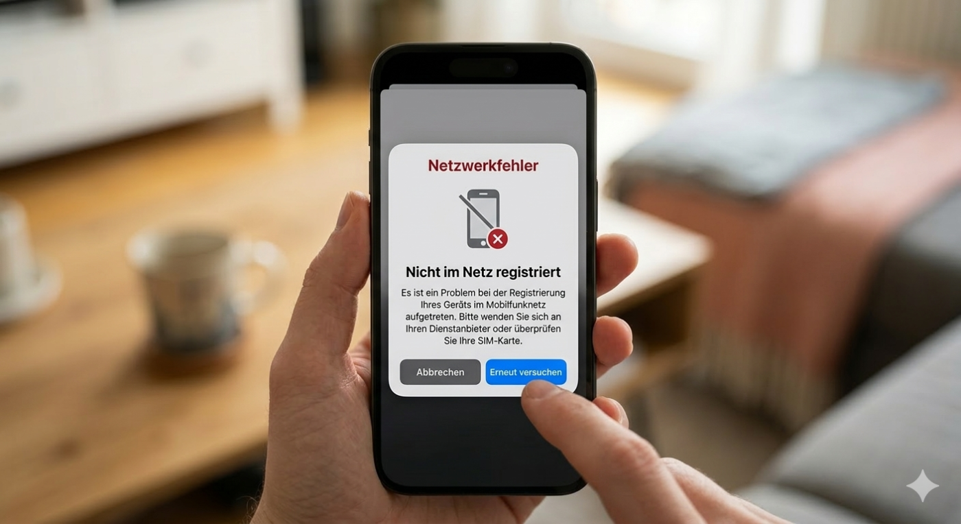 Nicht im Netz registriert – so behebt man diese Fehlermeldung