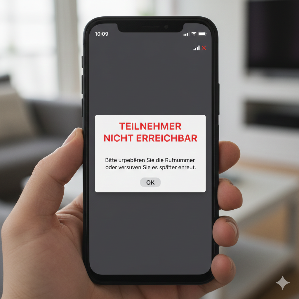 Fehlermeldung Teilnehmer nicht erreichbar